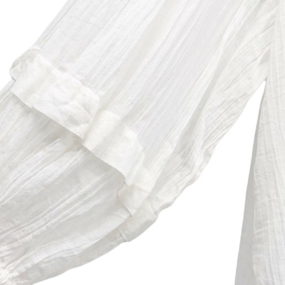Free People Ivory Laura Ruffle Embroidered  Blouse Size X-Small - Picture 3 of 5